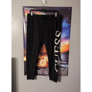Guess Black Logo Women's Skinny Ankle Pull On Leggings Size XL